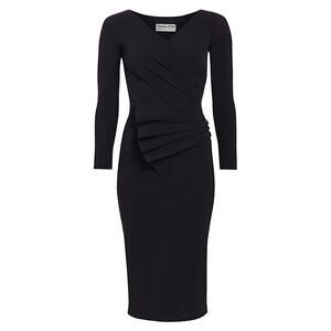 Chiara Boni La Petite Robe 'Kaya' Black Polyamide Pleated Detail Sheath Dress